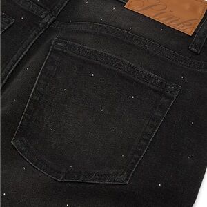 VS Pink Black Jeans Diamonds Wide-Leg